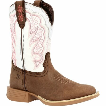 DURANGO Lil' Rebel Pro Big Kid's Trail Brown and White Western Boot, TRAIL BROWN/WHITE, M, Size 5.5 DBT0242Y